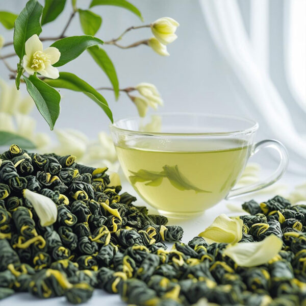 Green tea with Jasmine Pearls